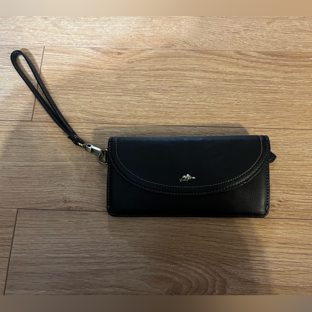 Roots Black Wristlet Wallet